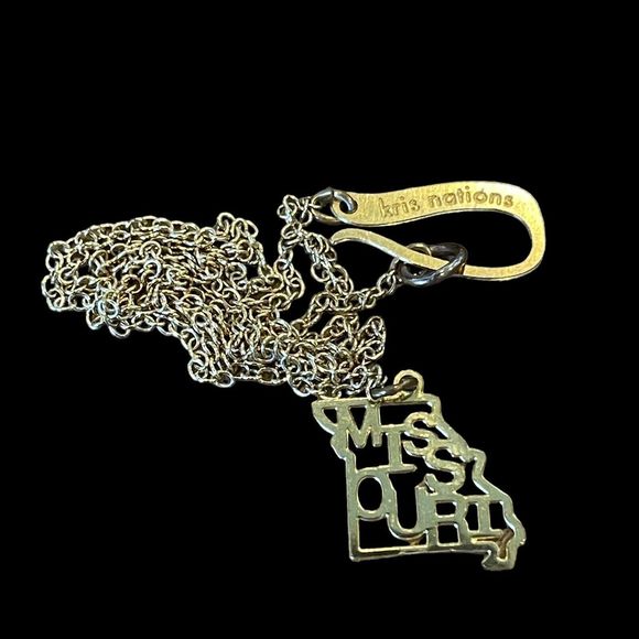 Kris Nations State Pride MISSOURI 14K Gold-Plated Pendant Necklace 18” Length - Picture 2 of 4